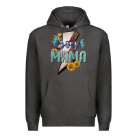 Charcoal Heather Boy mama lightning bold mother's day Premium Hoodie - HowdyJamesFarm