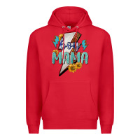 Red Boy mama lightning bold mother's day Premium Hoodie - HowdyJamesFarm
