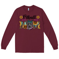 Burgundy western pitbull mom Long Sleeve Tee - RanaPortraitStore
