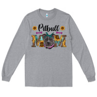 Heather Grey western pitbull mom Long Sleeve Tee - RanaPortraitStore