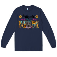 Navy western pitbull mom Long Sleeve Tee - RanaPortraitStore