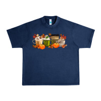Navy pumpkin spice Urban Heavy Tee - MaliasSmallBusiness