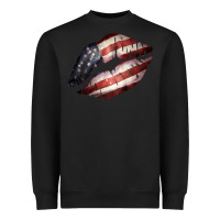 Black American Flag Lips Heavyweight Sweatshirt - Bettercallsaul