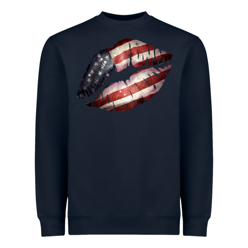 American Flag Lips Heavyweight Sweatshirt by Bettercallsaul | Teevron