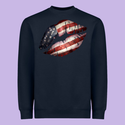 American Flag Lips Heavyweight Sweatshirt Designed By Bettercallsaul