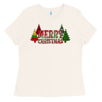 Bone merry christmas glitter plaid trees Ladies Tee - AdoDesignShop