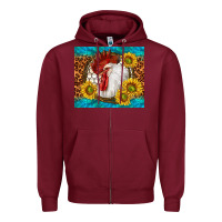Burgundy western rooster Zipper Hoodie - TumblerDesignByShophia