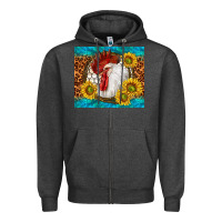 Charcoal Heather western rooster Zipper Hoodie - TumblerDesignByShophia