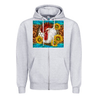 Heather Grey western rooster Zipper Hoodie - TumblerDesignByShophia