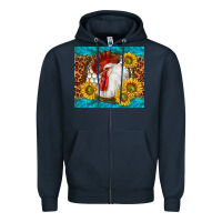 Navy western rooster Zipper Hoodie - TumblerDesignByShophia