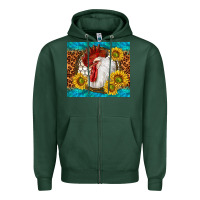 Sports Green western rooster Zipper Hoodie - TumblerDesignByShophia