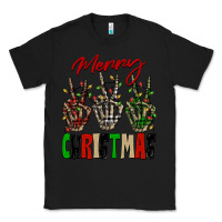 Black Merry Christmas skeleton hands Classic Tee - NancyCooperArtShop