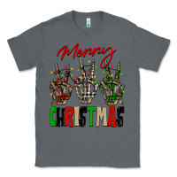 Charcoal Heather Merry Christmas skeleton hands Classic Tee - NancyCooperArtShop