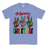 Colony Blue Merry Christmas skeleton hands Classic Tee - NancyCooperArtShop