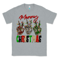 Heather Grey Merry Christmas skeleton hands Classic Tee - NancyCooperArtShop