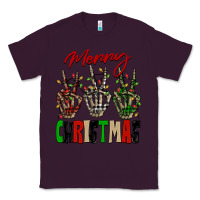 Plum Merry Christmas skeleton hands Classic Tee - NancyCooperArtShop