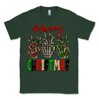 Sports Green Merry Christmas skeleton hands Classic Tee - NancyCooperArtShop