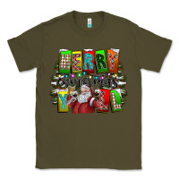 Army Green merry christmas yall Classic Tee - CowhideDigitalArt