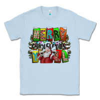 Dusty Blue merry christmas yall Classic Tee - CowhideDigitalArt