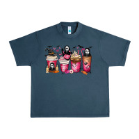 Midnight Navy Scream Coffee Cups Urban Heavy Tee - MaliasSmallBusiness