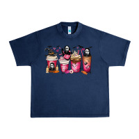 Navy Scream Coffee Cups Urban Heavy Tee - MaliasSmallBusiness