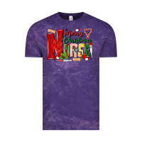 Cloud Purple merry christmas nurse Vintage Tee - MaliasSmallBusiness