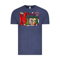 Vintage Denim merry christmas nurse Vintage Tee - MaliasSmallBusiness