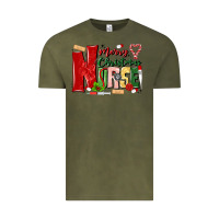 Vintage Olive merry christmas nurse Vintage Tee - MaliasSmallBusiness