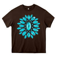 Chocolate Brown turqoise gemstone Heavy Core Tee - AdoDesignShop