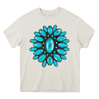 Cream turqoise gemstone Heavy Core Tee - AdoDesignShop