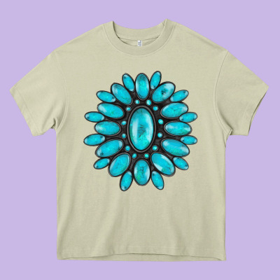 Turqoise Gemstone Heavy Core Tee Designed By Adodesignshop