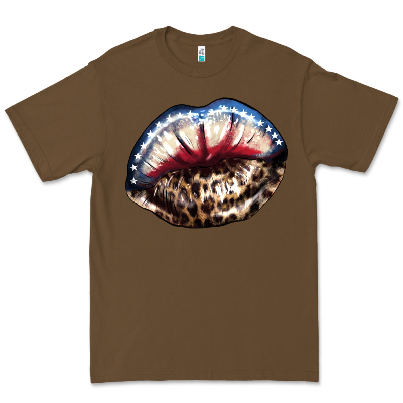 American Lips Leopard Premium Tee by NancyCooperArtShop | Teevron