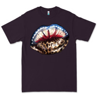 Plum American lips leopard Premium Tee - NancyCooperArtShop