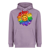 Lavender rainbow smiley face sunflower Heavyweight Hoodie - OliviaCreatesArt