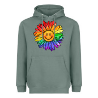 Sage rainbow smiley face sunflower Heavyweight Hoodie - OliviaCreatesArt