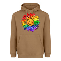 Toasted Coconut rainbow smiley face sunflower Heavyweight Hoodie - OliviaCreatesArt