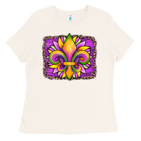 Mardi Gras Fleur De Lis Sunflower Leopard Ladies Tee | Teevron