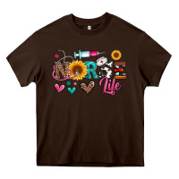 Chocolate Brown western nurse life Heavy Core Tee - Artiststas