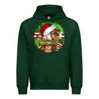 Forest Green Nubian Goat Christmas Urban Hoodie - LillyAllenDesigns