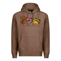 Chestnut Peace love tacos Mexico Premium Hoodie - HowdyJamesFarm