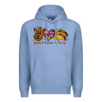 Colony Blue Peace love tacos Mexico Premium Hoodie - HowdyJamesFarm