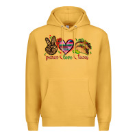 Mustard Peace love tacos Mexico Premium Hoodie - HowdyJamesFarm