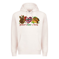 Pale Pink Peace love tacos Mexico Premium Hoodie - HowdyJamesFarm