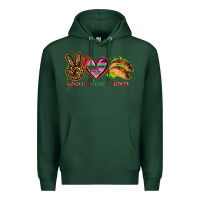 Sports Green Peace love tacos Mexico Premium Hoodie - HowdyJamesFarm