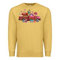Antique Gold Western Valentines Day Truck Photography Love Side Premium Sweatshirt - FaDigitalArtStudio