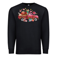 Black Western Valentines Day Truck Photography Love Side Premium Sweatshirt - FaDigitalArtStudio