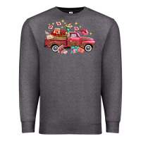 Charcoal Heather Western Valentines Day Truck Photography Love Side Premium Sweatshirt - FaDigitalArtStudio