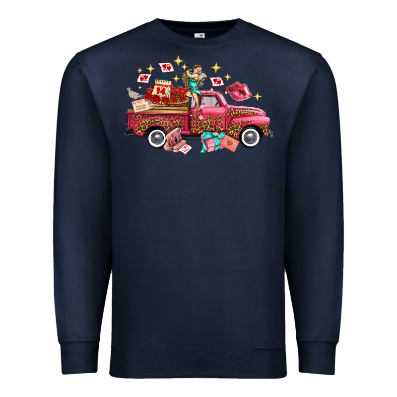 Western Valentines Day Truck Photography Love Side Premium Sweatshirt by FaDigitalArtStudio | Teevron