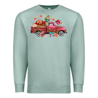 Seafoam Western Valentines Day Truck Photography Love Side Premium Sweatshirt - FaDigitalArtStudio