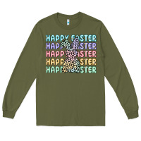 Army Green happy easter Long Sleeve Tee - Artiststas